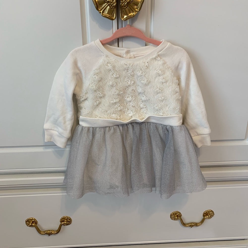 White and Silver Baby Dress